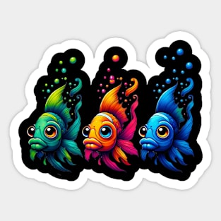 Colorful Funny Fish Sticker